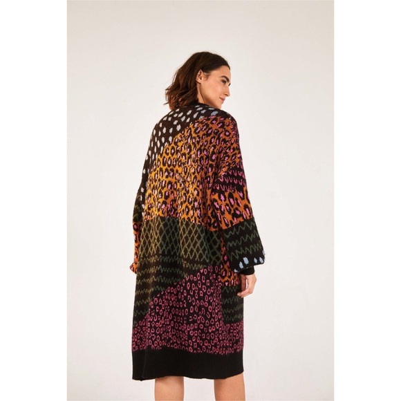 Farm Rio Leopard Pop Mix Cardigan 